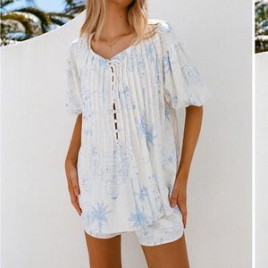 Sabo skirt Leta Top - Santorini